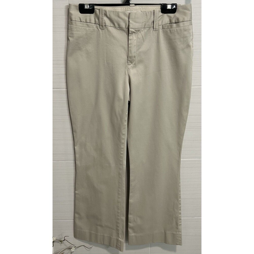 Banana Republic Martin Fit Crop Wide Leg Khaki Pant 8, Classic Career Coastal